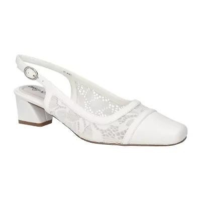 Easy Street Fortune Womens Square Block Heel Pumps