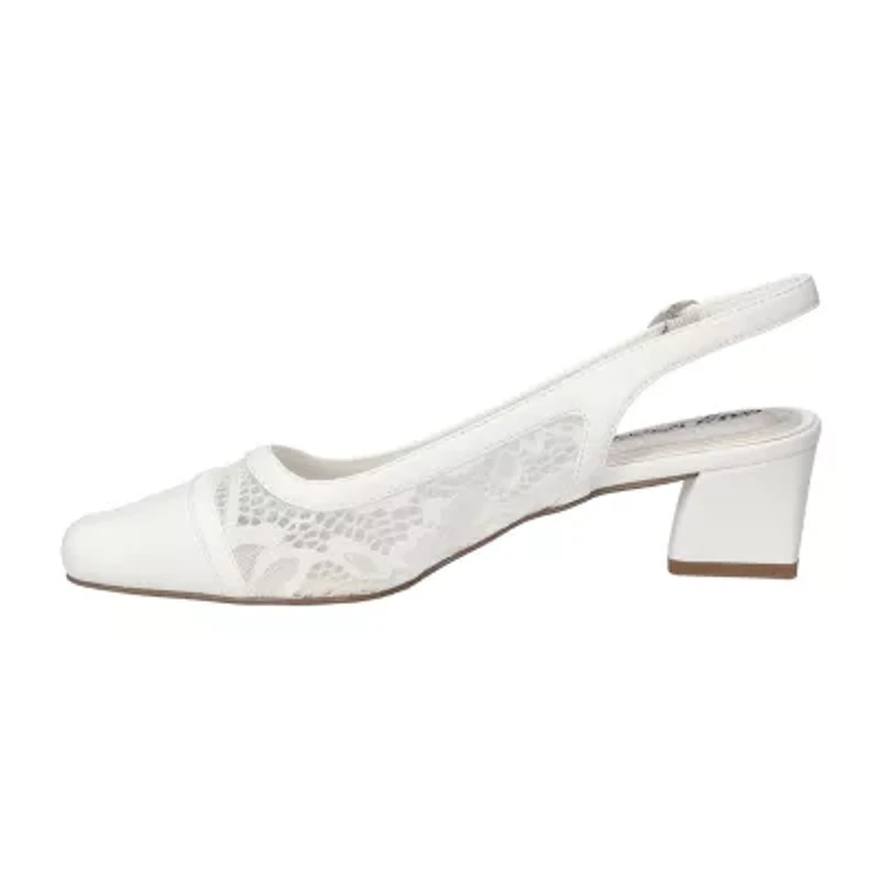 Easy Street Fortune Womens Square Block Heel Pumps