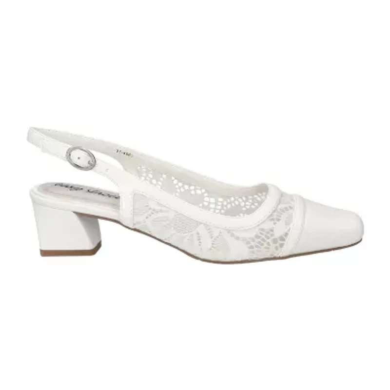 Easy Street Fortune Womens Square Block Heel Pumps