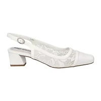 Easy Street Fortune Womens Square Block Heel Pumps