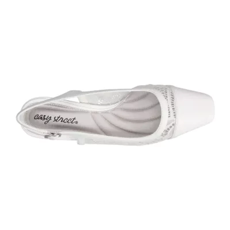 Easy Street Fortune Womens Square Block Heel Pumps