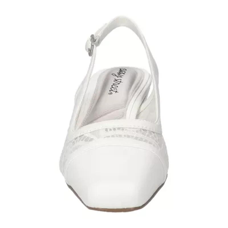 Easy Street Fortune Womens Square Block Heel Pumps