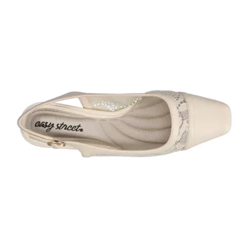 Easy Street Fortune Womens Square Block Heel Pumps
