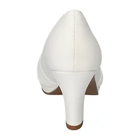 Easy Street Lavish Womens Round Peep Toe Stiletto Heel Pumps