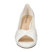 Easy Street Lavish Womens Round Peep Toe Stiletto Heel Pumps