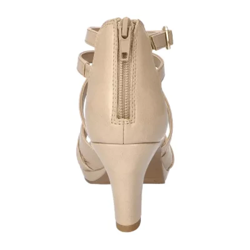 Easy Street Crissa Womens Round Open Toe Stiletto Heel Pumps