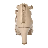 Easy Street Crissa Womens Round Open Toe Stiletto Heel Pumps