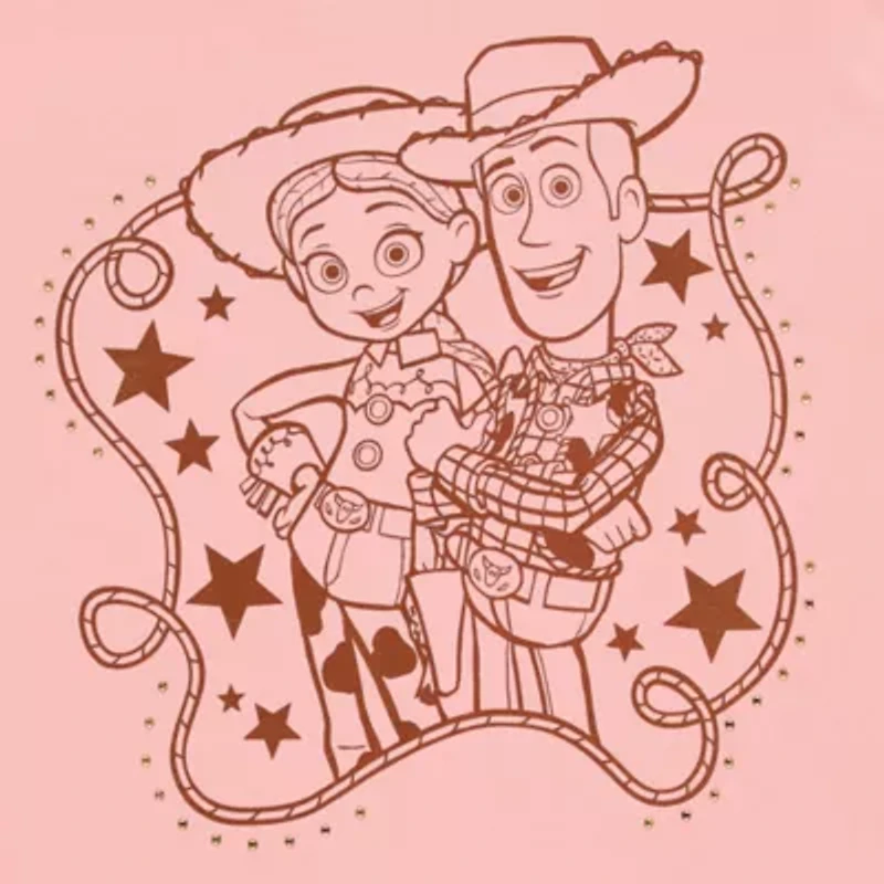 Womens Crew Neck Short Sleeve Regular Fit Toy Story Juniors Graphic T-Shirt