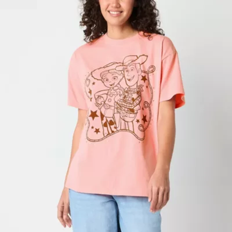 Womens Crew Neck Short Sleeve Regular Fit Toy Story Juniors Graphic T-Shirt