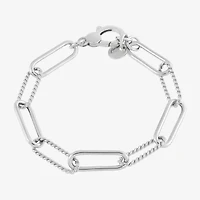 Limited Quantities! Womens Sterling Silver 7.5 Inch Hollow Paperclip Chain Bracelet
