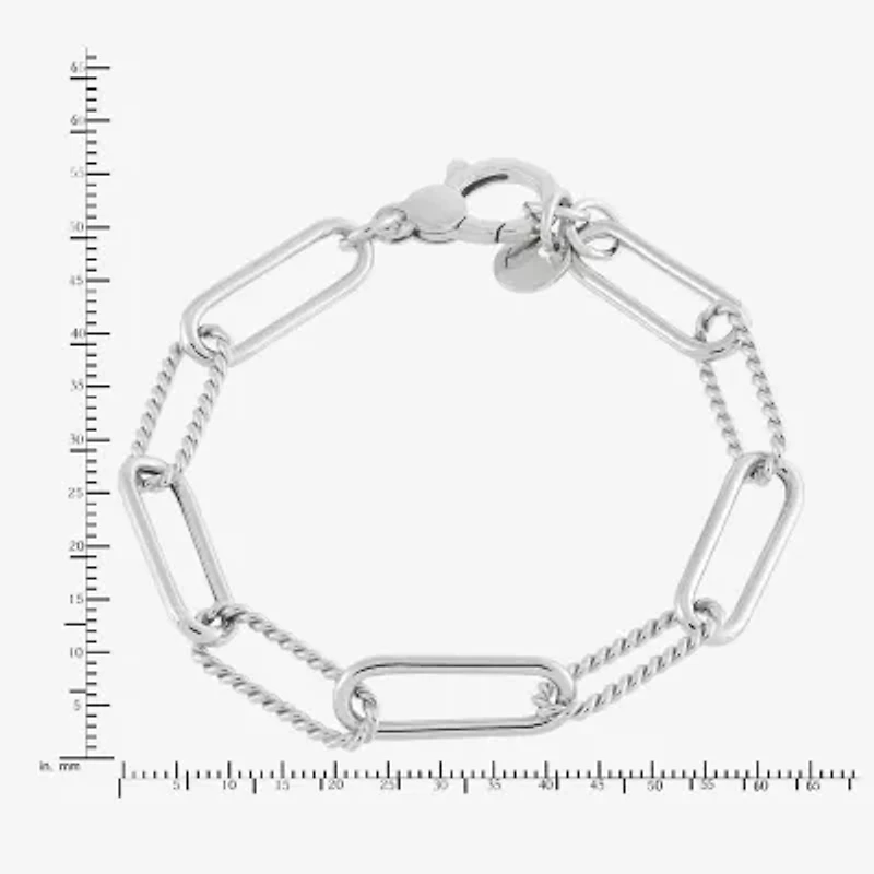 Limited Quantities! Womens Sterling Silver 7.5 Inch Hollow Paperclip Chain Bracelet