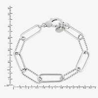 Limited Quantities! Womens Sterling Silver 7.5 Inch Hollow Paperclip Chain Bracelet