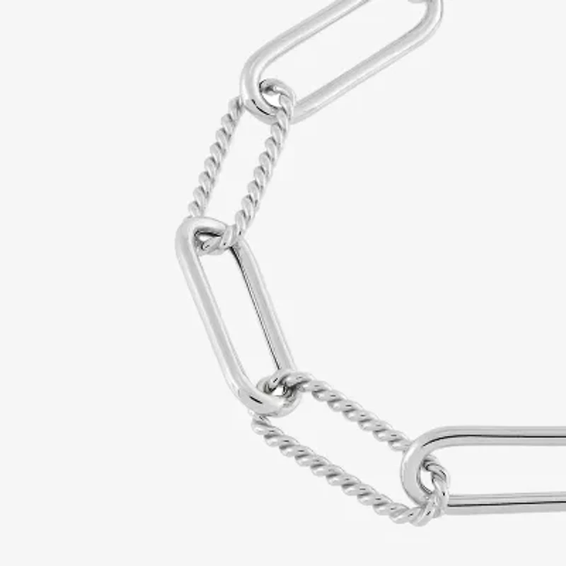 Limited Quantities! Womens Sterling Silver 7.5 Inch Hollow Paperclip Chain Bracelet
