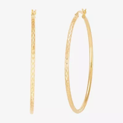 Limited Quantities! Womens 14K Gold Over Silver 64mm Hoop Earrings