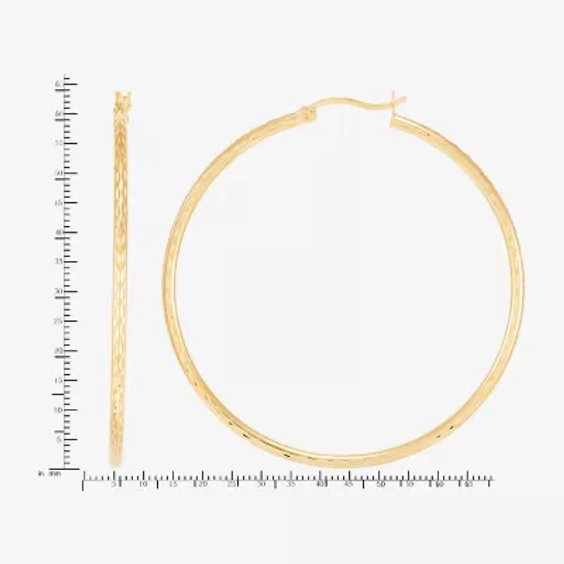Limited Quantities! Womens 14K Gold Over Silver 64mm Hoop Earrings