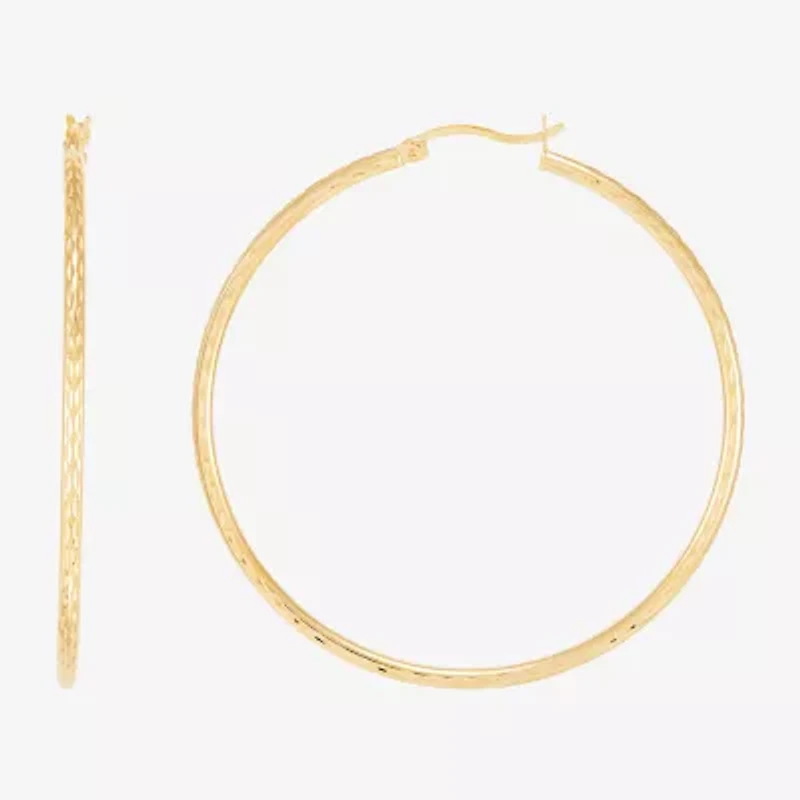 Limited Quantities! Womens 14K Gold Over Silver 64mm Hoop Earrings