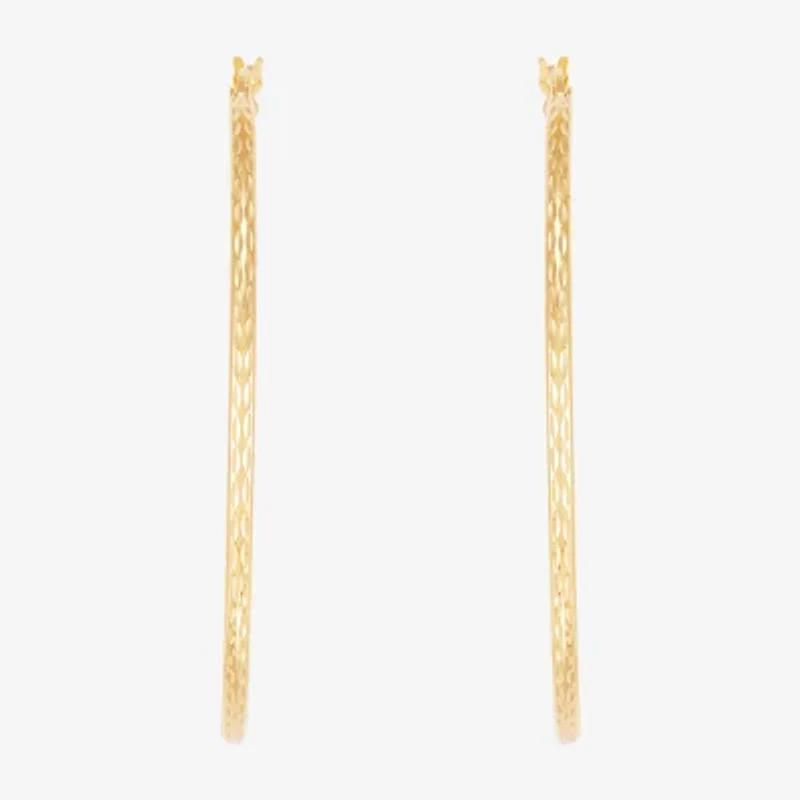 Limited Quantities! Womens 14K Gold Over Silver 64mm Hoop Earrings