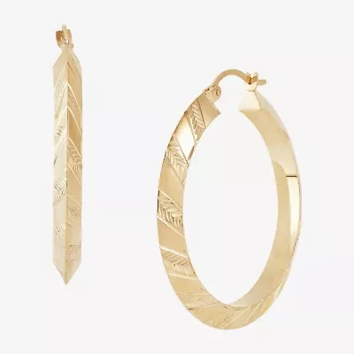 Limited Quantities! Womens 10K Gold 35mm Hoop Earrings