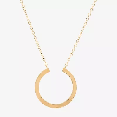 Limited Quantites! Horseshoe Womens 10K Gold 18 Inch Pendant Necklace