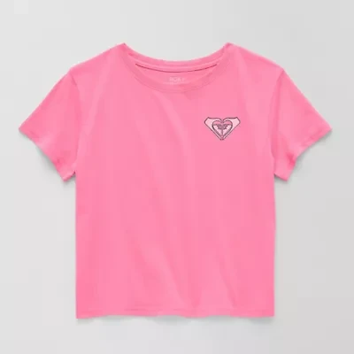Roxy Big Kid Girls Crew Neck Short Sleeve Oversized Graphic T-Shirt