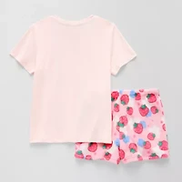 Dots & Dreams Little Big Kid Girls Satin Round Neck Short Sleeve 2-pc. Pajama Sets