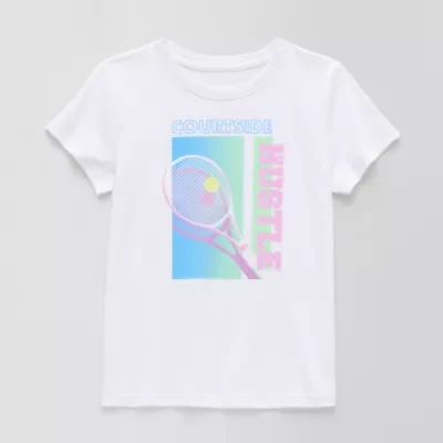 Xersion Little & Big Kid Girls Crew Neck Short Sleeve Regular Fit Graphic T-Shirt