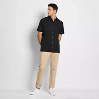 Van Heusen Weekend Mens Short Sleeve Moisture Wicking Camp Shirt