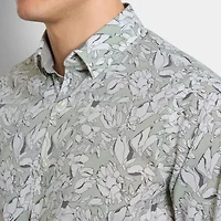 Van Heusen Everyday Defense Stain Shield Mens Long Sleeve Slim Fit Stretch Fabric Wrinkle Free Button-Down Shirt