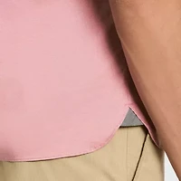 Van Heusen Everyday Defense Stain Shield Mens Short Sleeve Slim Fit Stretch Fabric Wrinkle Free Button-Down Shirt