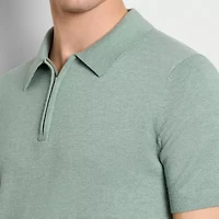 Van Heusen Smart Temp Quarter Zip Mens Short Sleeve Polo Sweater
