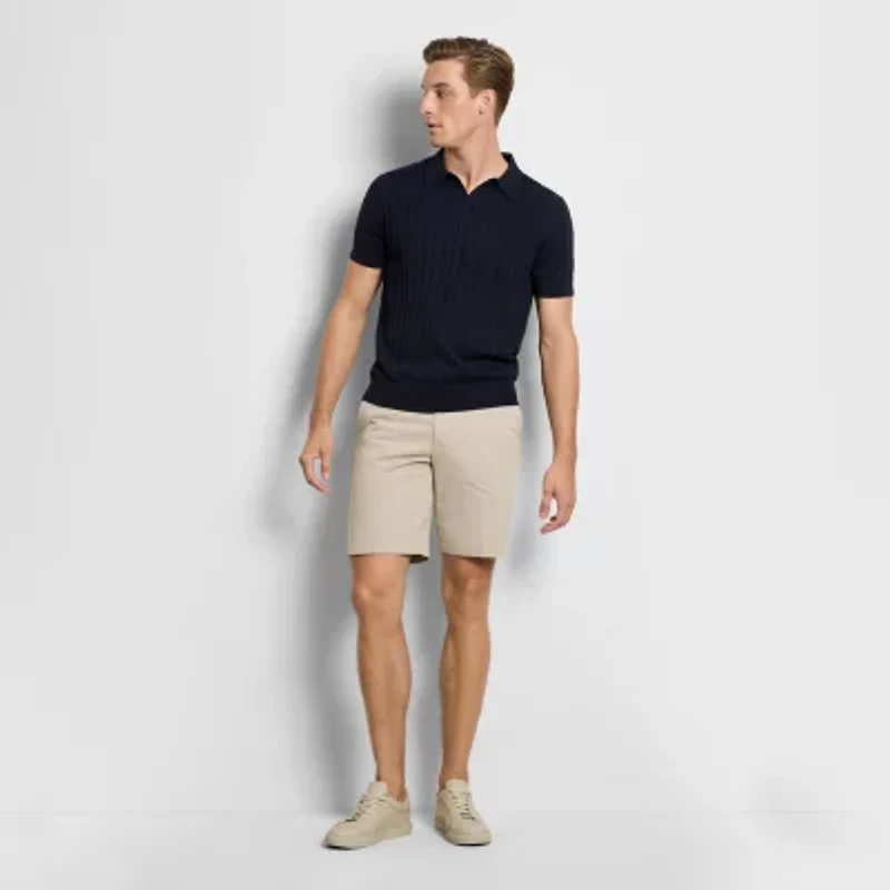 Van Heusen Smart Temp Johnny Collar Mens Short Sleeve Polo Sweater