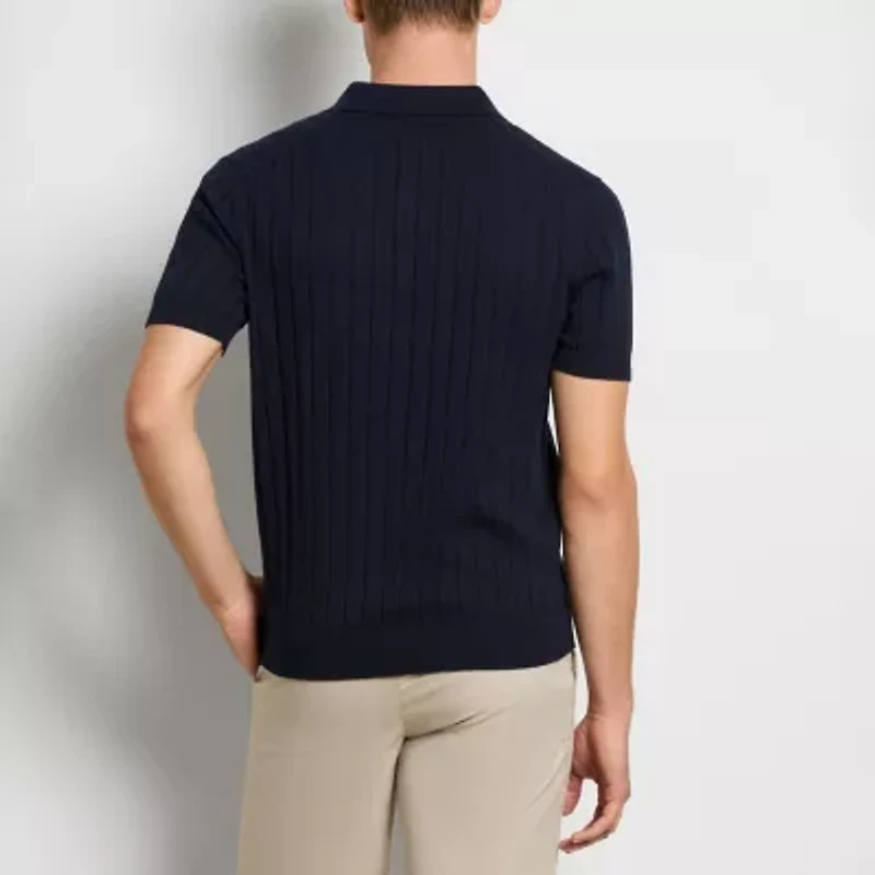 Van Heusen Smart Temp Johnny Collar Mens Short Sleeve Polo Sweater