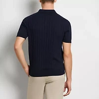 Van Heusen Smart Temp Johnny Collar Mens Short Sleeve Polo Sweater