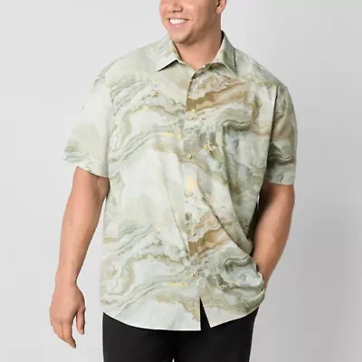 Stylus Mens Short Sleeve Regular Fit Big and Tall Button-Down Shirt