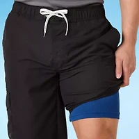 St. John's Bay Cargo Mens Big and Tall Drawstring Waist Swim Trunks