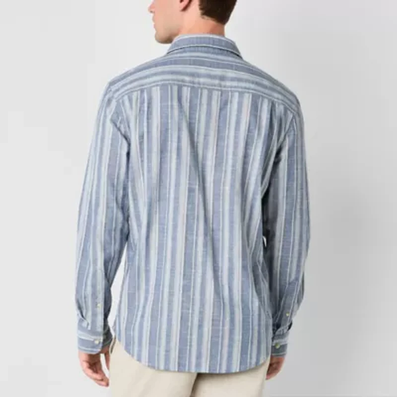 mutual weave Mens Long Sleeve Regular Fit Button-Down Shirt