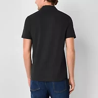 mutual weave Mens Regular Fit Easy-on + Easy-off Adaptive Short Sleeve Polo Shirt