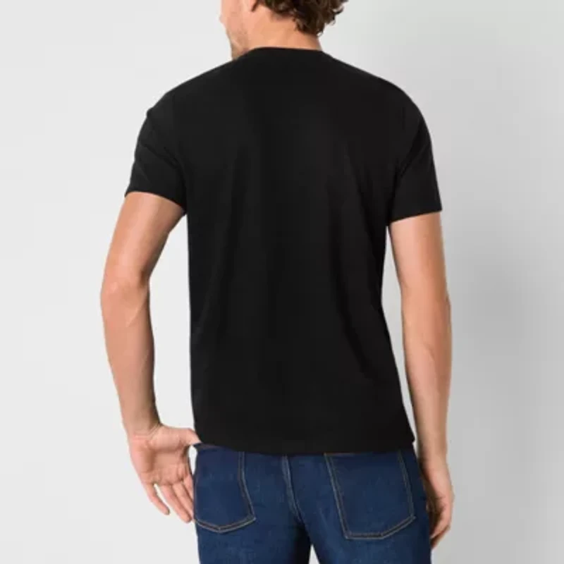 mutual weave Slub Mens Easy-on + Easy-off Crew Neck Short Sleeve Adaptive T-Shirt
