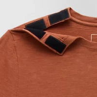 mutual weave Slub Mens Easy-on + Easy-off Crew Neck Short Sleeve Adaptive T-Shirt