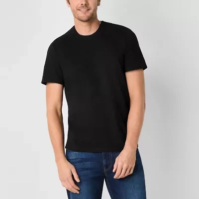 mutual weave Slub Mens Easy-on + Easy-off Crew Neck Short Sleeve Adaptive T-Shirt