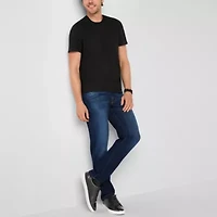 mutual weave Slub Mens Easy-on + Easy-off Crew Neck Short Sleeve Adaptive T-Shirt