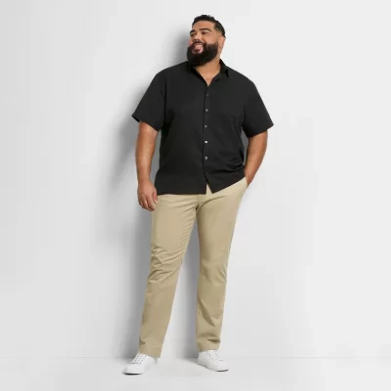 Van Heusen Weekend Mens Short Sleeve Moisture Wicking Quick Dry Big and Tall Camp Shirt
