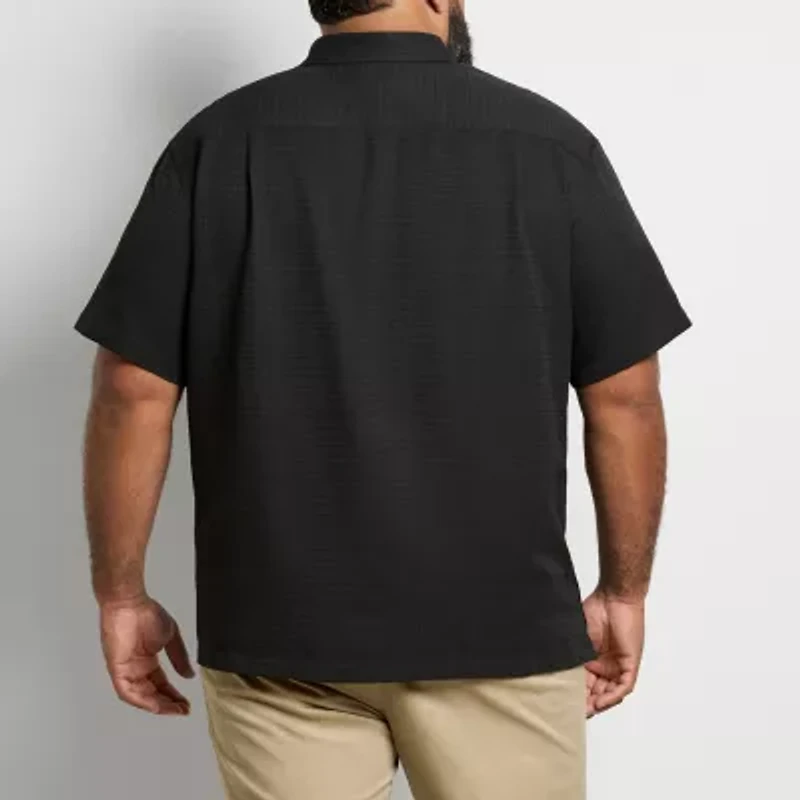 Van Heusen Weekend Mens Short Sleeve Moisture Wicking Quick Dry Big and Tall Camp Shirt