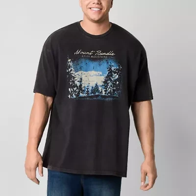 Arizona Mens Crew Neck Short Sleeve Classic Fit Big and Tall Graphic T-Shirt