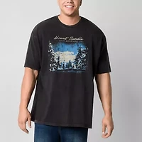 Arizona Mens Crew Neck Short Sleeve Classic Fit Big and Tall Graphic T-Shirt