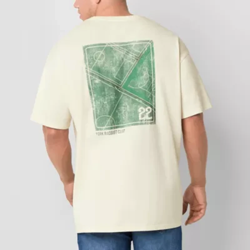 Arizona Mens Crew Neck Short Sleeve Classic Fit Big and Tall Graphic T-Shirt