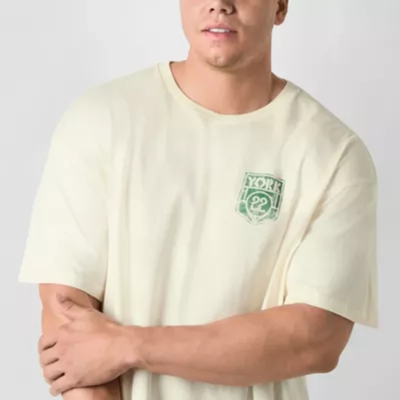 Arizona Mens Crew Neck Short Sleeve Classic Fit Big and Tall Graphic T-Shirt