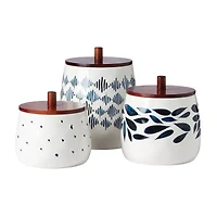 Lenox Blue Bay Porcelain 3pc Canister Set