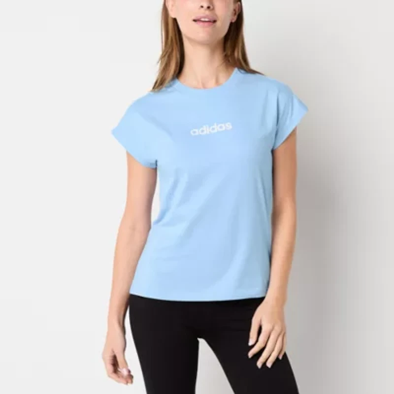 adidas Womens Crew Neck Short Sleeve Active T-Shirt