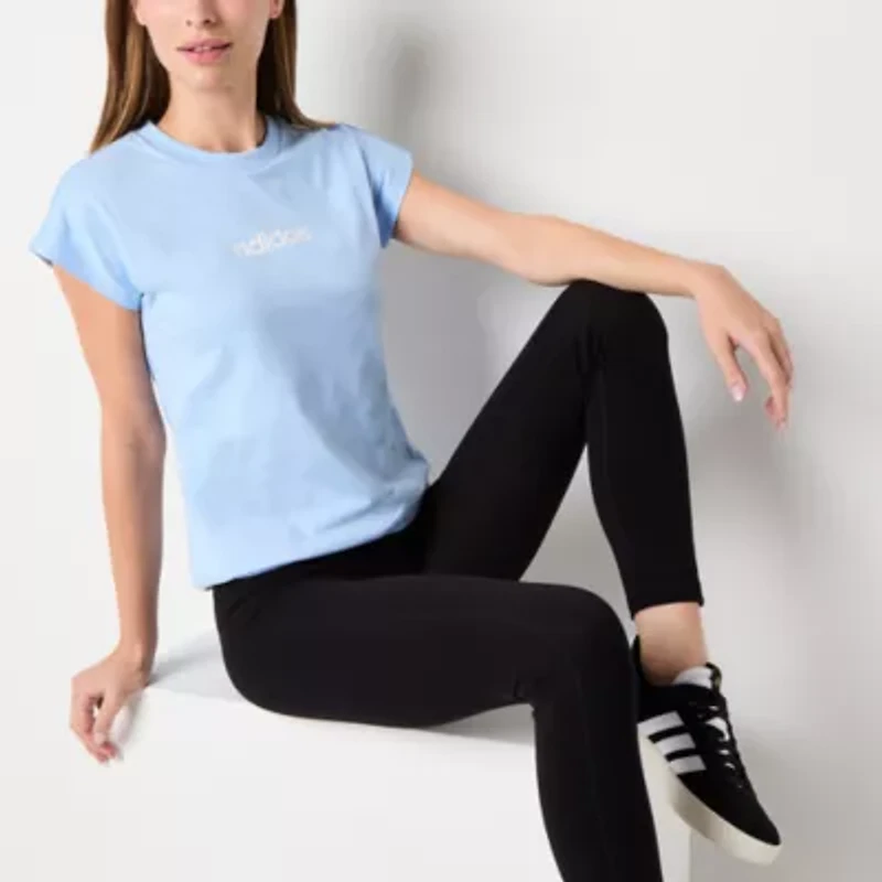 adidas Womens Crew Neck Short Sleeve Active T-Shirt